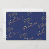 Invitation fête 50 ans bleu marine or (Dos)