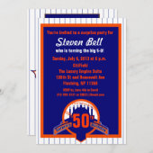 Invitation Fête 50 de fan de base-ball (Devant / Derrière)