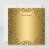 Invitation Fête 50e Anniversaire Anniversaire Or PartyJewel (Dos)