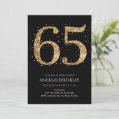 Invitation Fête 65 ans Paillettes Or (Debout devant)