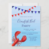 Invitation Fête à ébullition de langouste rouge homard bleu m (Devant)