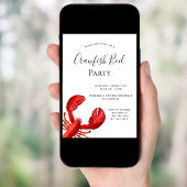 Invitation Fête à ébullition de l'écrevisse rouge homard blan