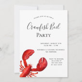 Invitation Fête à ébullition de l'écrevisse rouge homard blan (Devant)