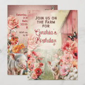 Invitation Fête à la ferme de campagne (Devant / Derrière)