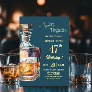Invitation Fêté à la perfection Hommes 47ème Anniversaire Whi