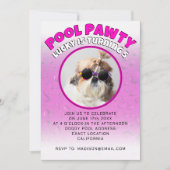 Invitation Fête à la piscine avec chien personnalisée avec ph (Devant)