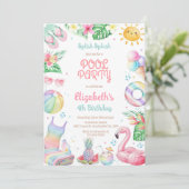 Invitation Fête à la Piscine Éclaboussures d'Été Anniversaire (Debout devant)