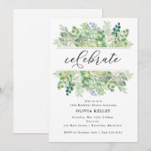 Invitation Fête à la verdure et au feuillage en aquarelle (Devant / Derrière)