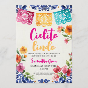 Invitation Fête à l'aquarelle Cielito Lindo Baby Shower