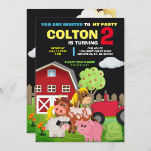INVITATION FÊTE À L'INVITATION À L'ANNIVERSAIRE DE LA FERME