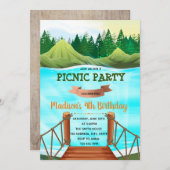 Invitation Fête à l'invitation au thème d'anniversaire du lac (Devant / Derrière)