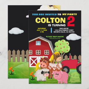 INVITATION FÊTE À L'INVITATION D'ANNIVERSAIRE DE LA FERME