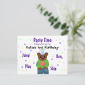 Invitation Fête à l'ours en peluche (Debout devant)