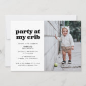 Invitation Fête à My Crib 1er anniversaire (Devant)