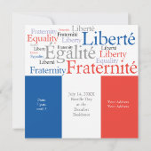 Invitation Fête à thème avec drapeau français (Dos)