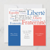 Invitation Fête à thème avec drapeau français (Devant)