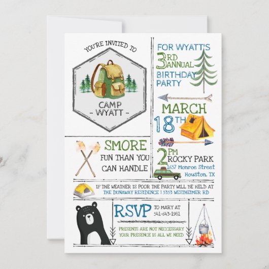 Invitation Fête à thème - Badges & Icônes (Devant)