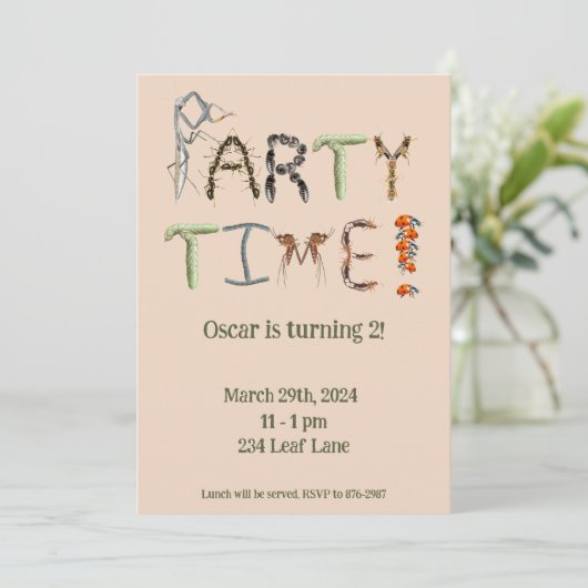 Invitation Fête à thème Bug and Insect Pâte Déplaisante pour  (Debout devant)