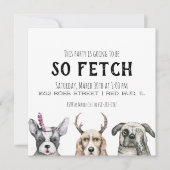 Invitation Fête à thème chiot So Fetch (Devant)