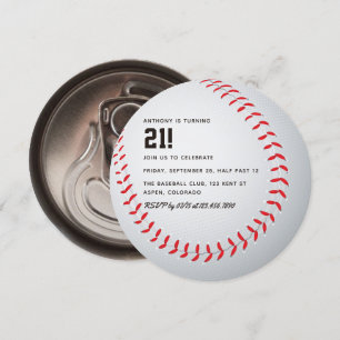 Invitation Fête à thème d'anniversaire de baseball pour adult