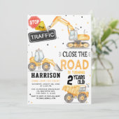 Invitation Fête à thème de construction de camion de vidange  (Debout devant)