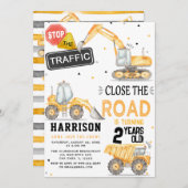 Invitation Fête à thème de construction de camion de vidange  (Devant / Derrière)