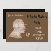 Invitation Fête à thème de l'inspecteur Mystery (Devant / Derrière)
