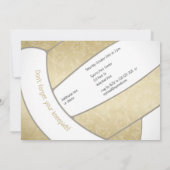 Invitation Fête à thème de volley-ball féminin d'or (Dos)