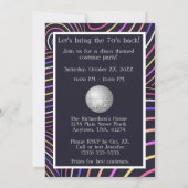 Invitation Fête à thème des années 70 (Dos)