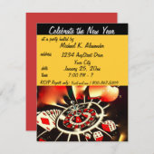 Invitation Fête à thème du Nouvel An du casino (Devant / Derrière)