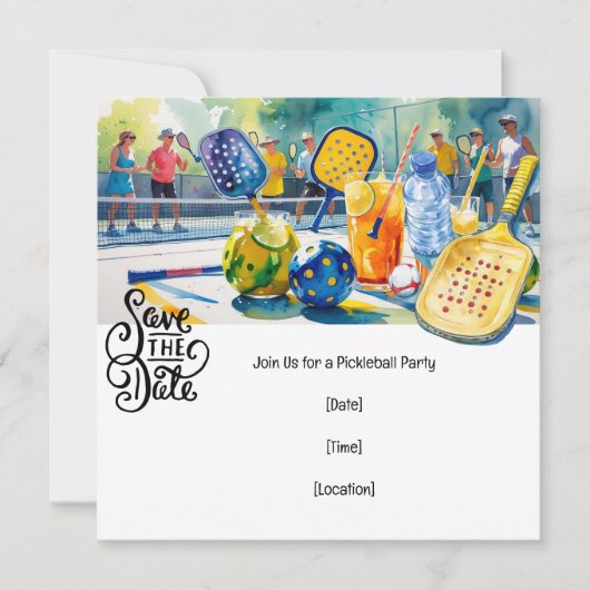 Invitation Fête à thème du Pickleball (Devant)