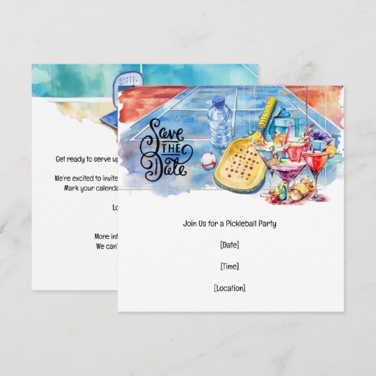Invitation Fête à thème du Pickleball (Devant / Derrière)