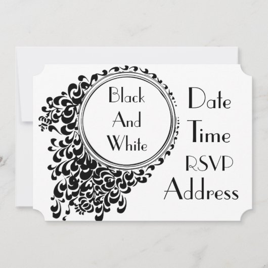 Invitation Fête à thème Noir et Blanc (Devant)
