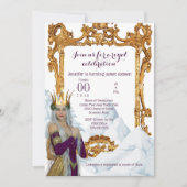 Invitation Fête à thème princesse de la reine des neiges (Devant)