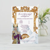 Invitation Fête à thème princesse de la reine des neiges (Debout devant)