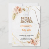 Invitation Fête à thème rose en marbre doré (Devant)