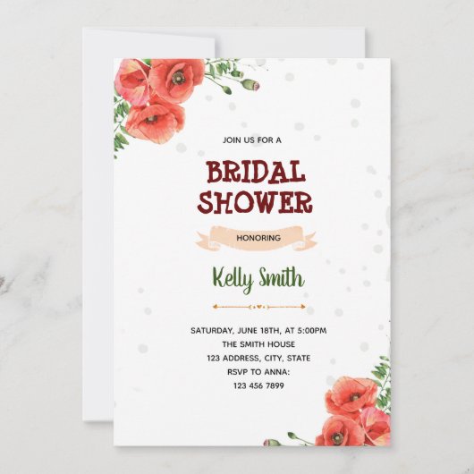 Invitation Fête à thème rouge (Devant)