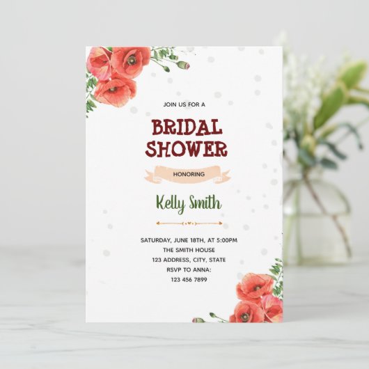 Invitation Fête à thème rouge (Debout devant)