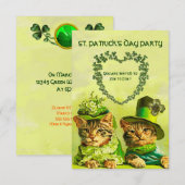 INVITATION FÊTE À THÈME ST-PATRICK CHATS IRLANDAIS DE STYLE A (Devant / Derrière)