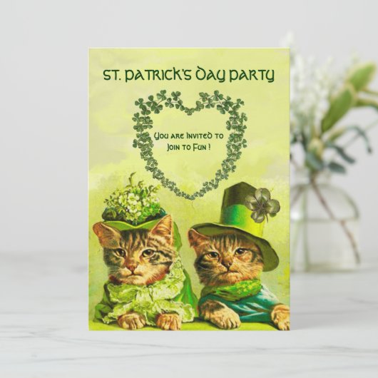 INVITATION FÊTE À THÈME ST.PATRICK POUR CHATS IRLANDAIS DE ST (Debout devant)