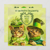 INVITATION FÊTE À THÈME ST.PATRICK POUR CHATS IRLANDAIS DE ST (Devant / Derrière)