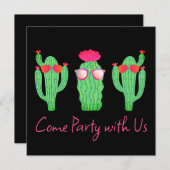 Invitation Fête à thème Western Cactus  (Devant / Derrière)