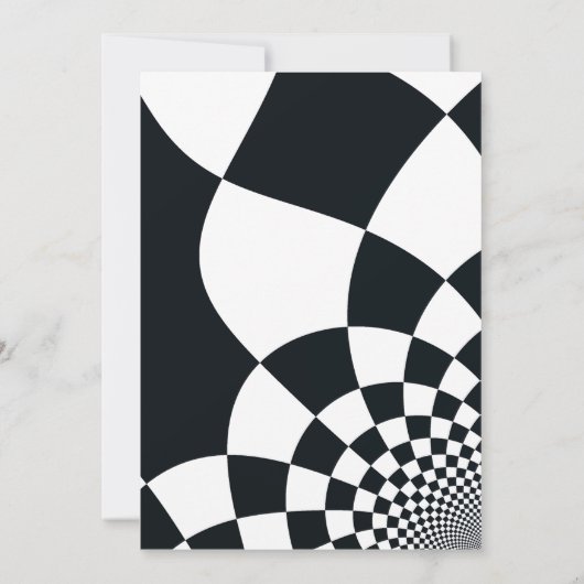 Invitation Fête à toutes fins chèques en noir et blanc (Dos)