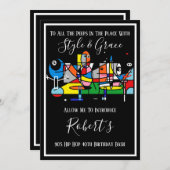 Invitation Fête Abstraite de Hip Hop Amusante (Devant / Derrière)