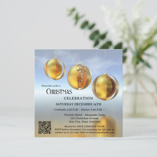 Invitation Fête Abstraite de Noël (Debout devant)