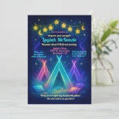 Invitation Fête Ado Fille Lésion Neon Teepee Fête de bois (Debout devant)