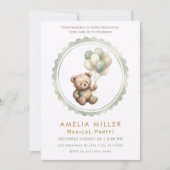 Invitation Fête Adorable Ours en Peluche (Devant)