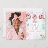 Invitation Fête African American Photo Pamper Anniversaire (Devant)