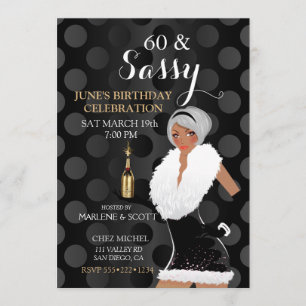 Invitation Fête afro-américaine fille champagne