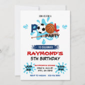 Invitation Fête All Star Sport Pool Anniversaire (Devant)